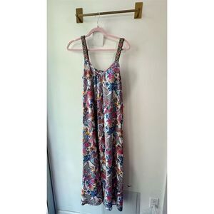 Aratta Women's Floral Maxi Dress M Multicolor Cinched Waist V-Neck